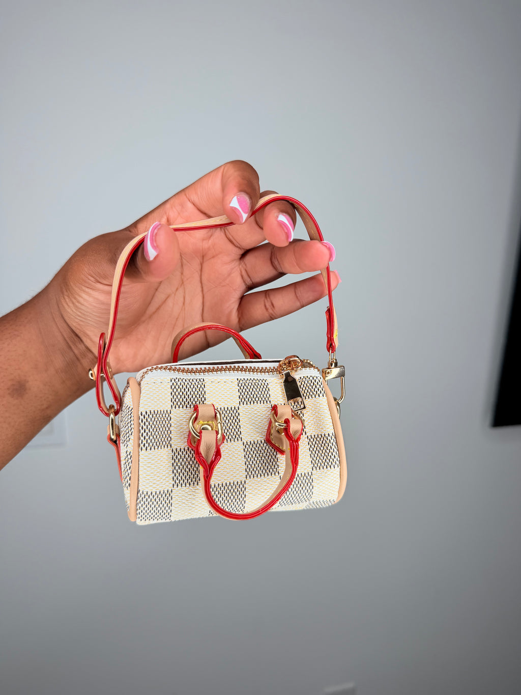 White Checkered Duffle