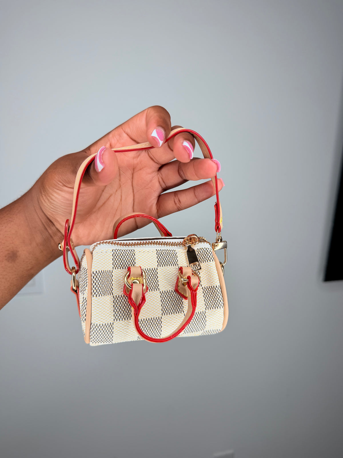 White Checkered Duffle